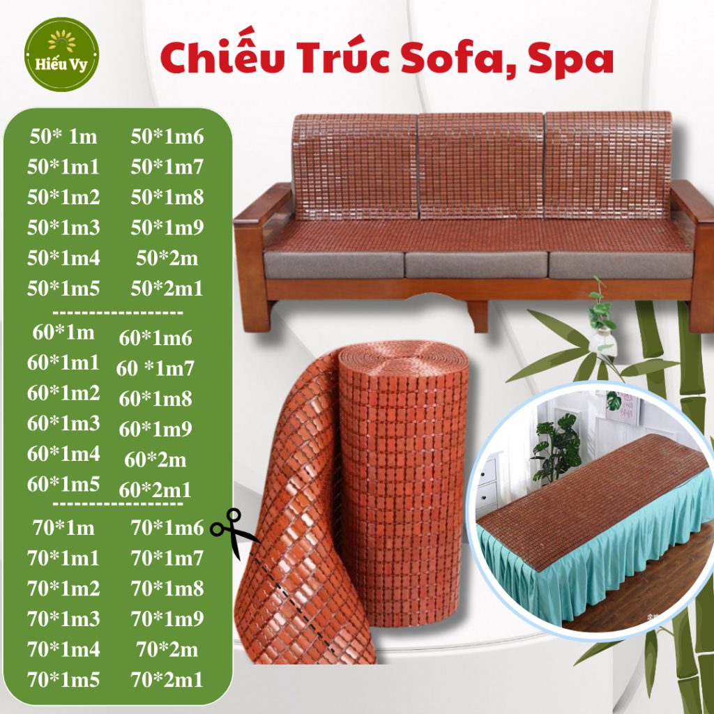 [Chiếu mới 2026] Chiếu trúc trải giường gội, giường spa, ghế sofa, cabin oto, giường đơn không viền hạt bóng