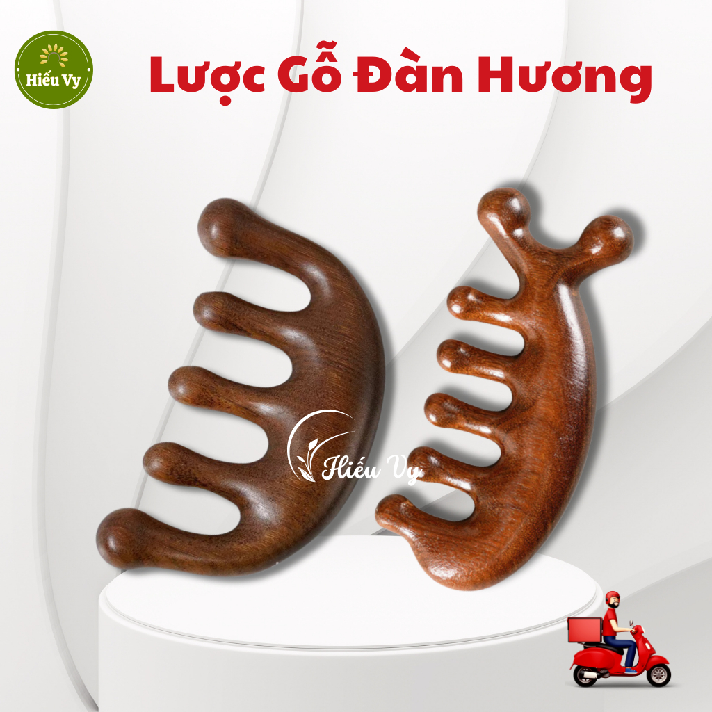 Lược gỗ Đàn Hương tự nhiên đả thông kinh lạc, massage da đầu, cổ, vai, gáy