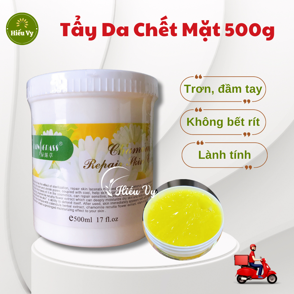 Gel tẩy tế bào chết da mặt Hoa Cúc 500gam cho spa | Tẩy da chết mặt hoa cúc hũ 500gam
