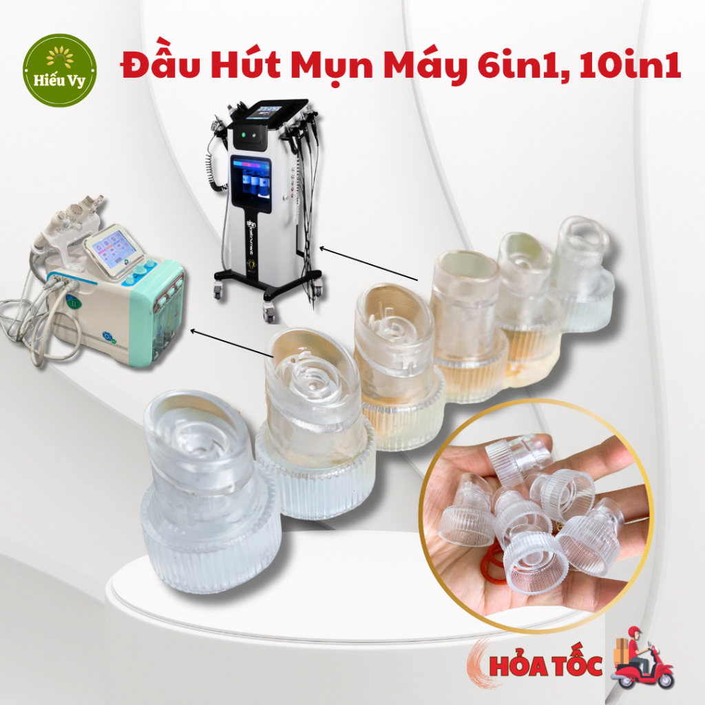 Combo 6 đầu hút mụn kèm roăng cao su cho máy chăm sóc da 6in1 và máy 10in1