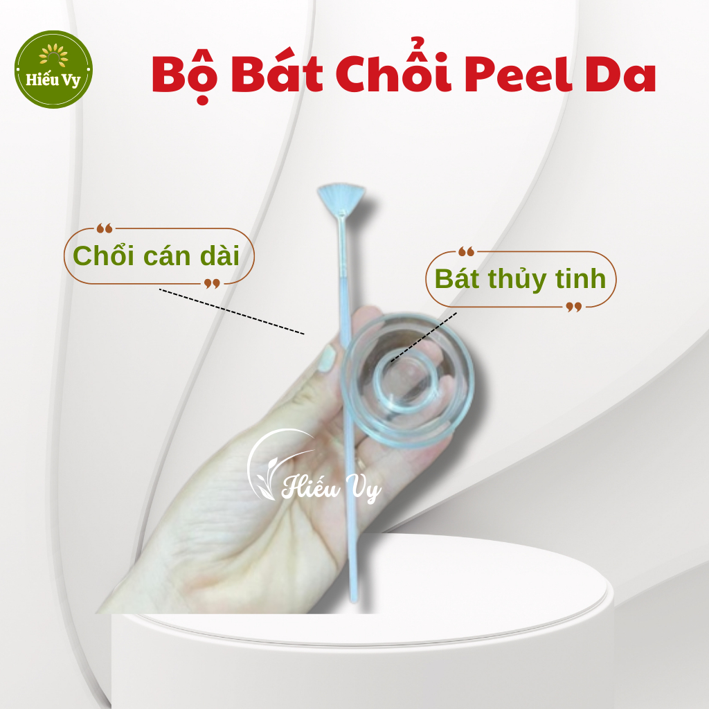 Bộ bát thủy tinh và chổi peel da