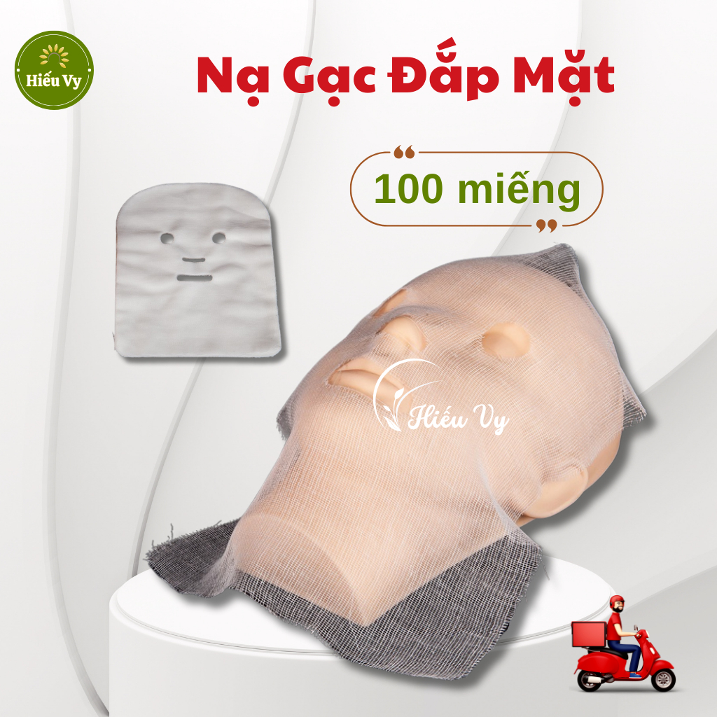 100 Miếng Gạc Đắp Mặt Nạ Cotton Tiệt Trùng Cho Spa