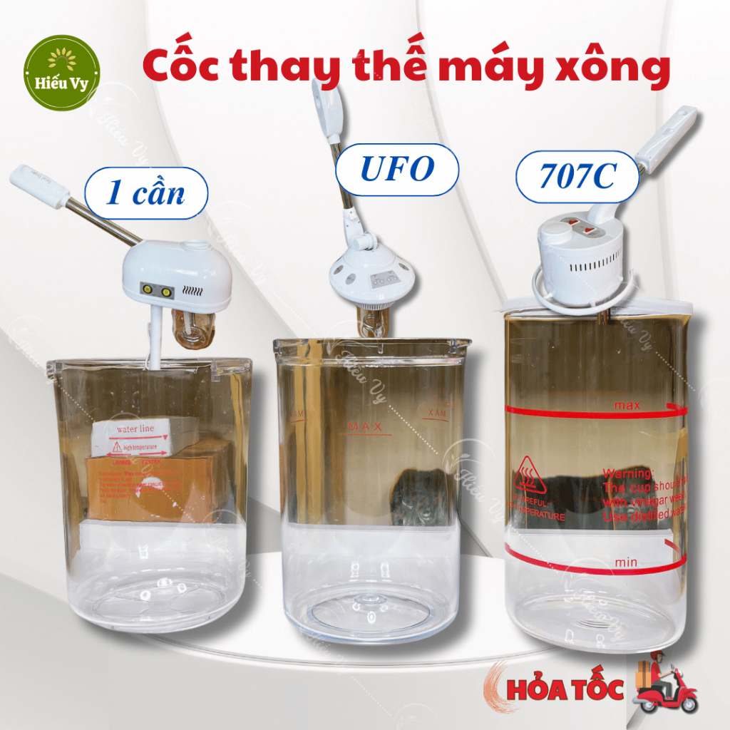 Cốc xông thay thế máy xông mặt spa 1 cần, máy xông ufo21, máy xông 707c