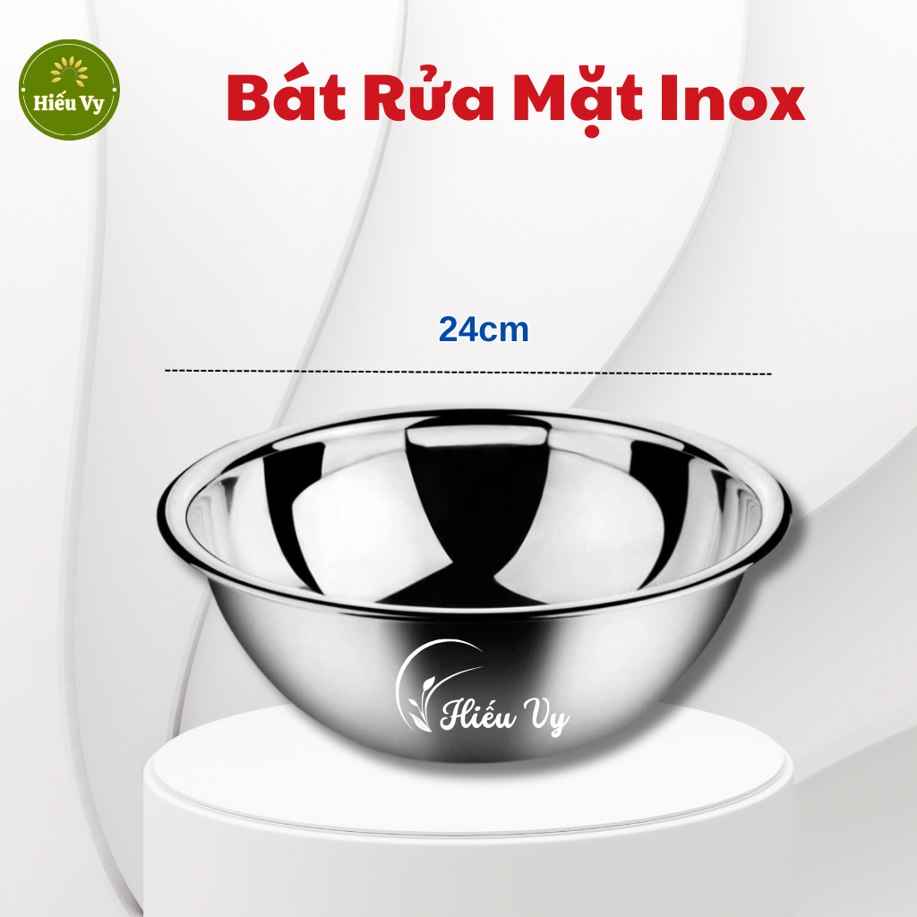 Bát Inox Rửa Mặt Lòng Sâu Size 24cm l Bát inox Lòng Sâu Dùng Trong Spa
