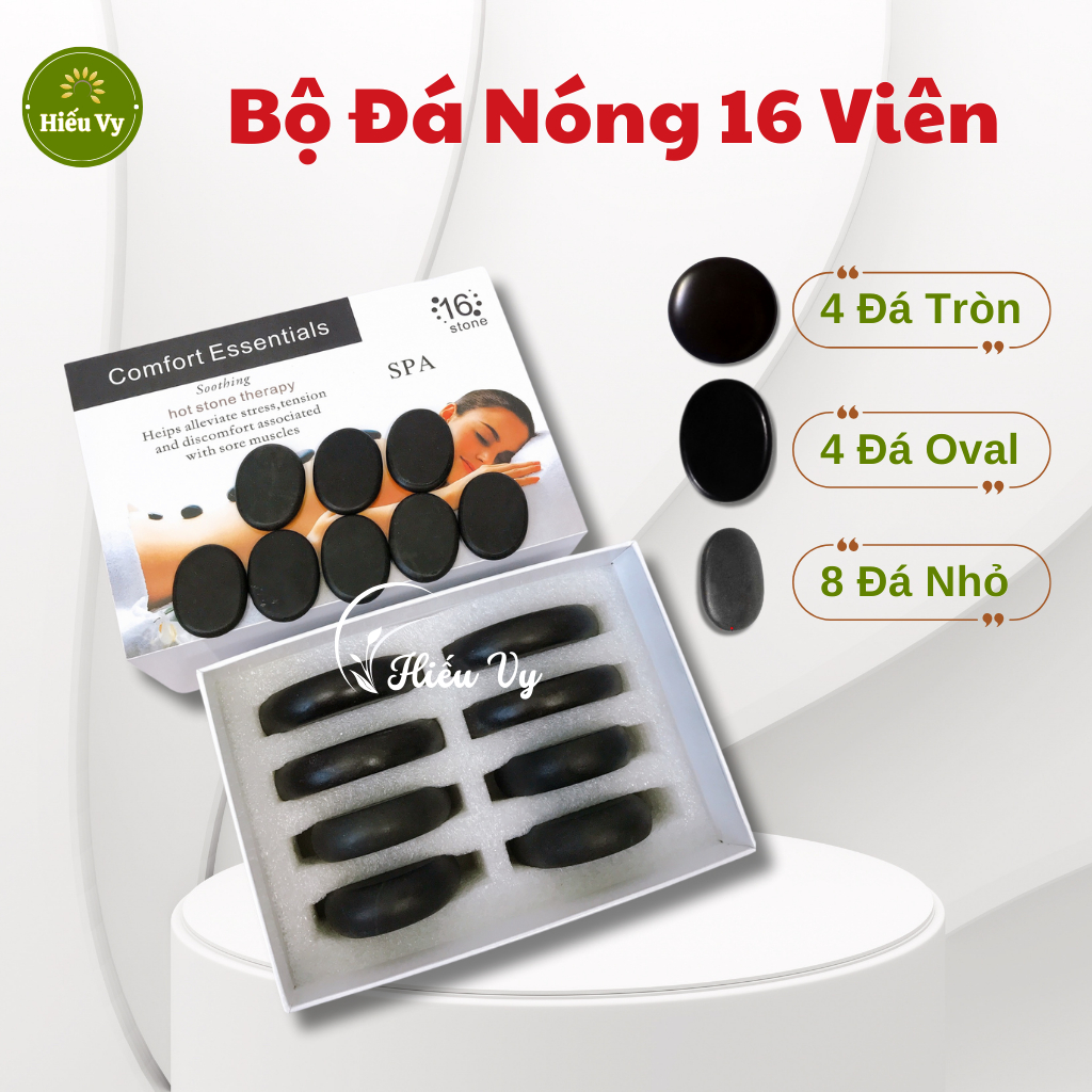 Bộ Đá Nóng Massage Body 16 Viên Tự Nhiên Loại Đẹp Cho Spa