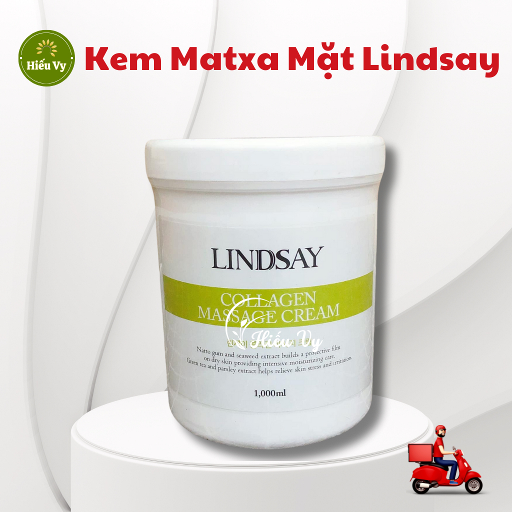 Kem Massage Mặt Lindsay Hàn Quốc 1000ml - Collagen Massage Cream Đầm Tay, Trơn Tay, Không Bết Rít Cao Cấp Cho Spa/TMV