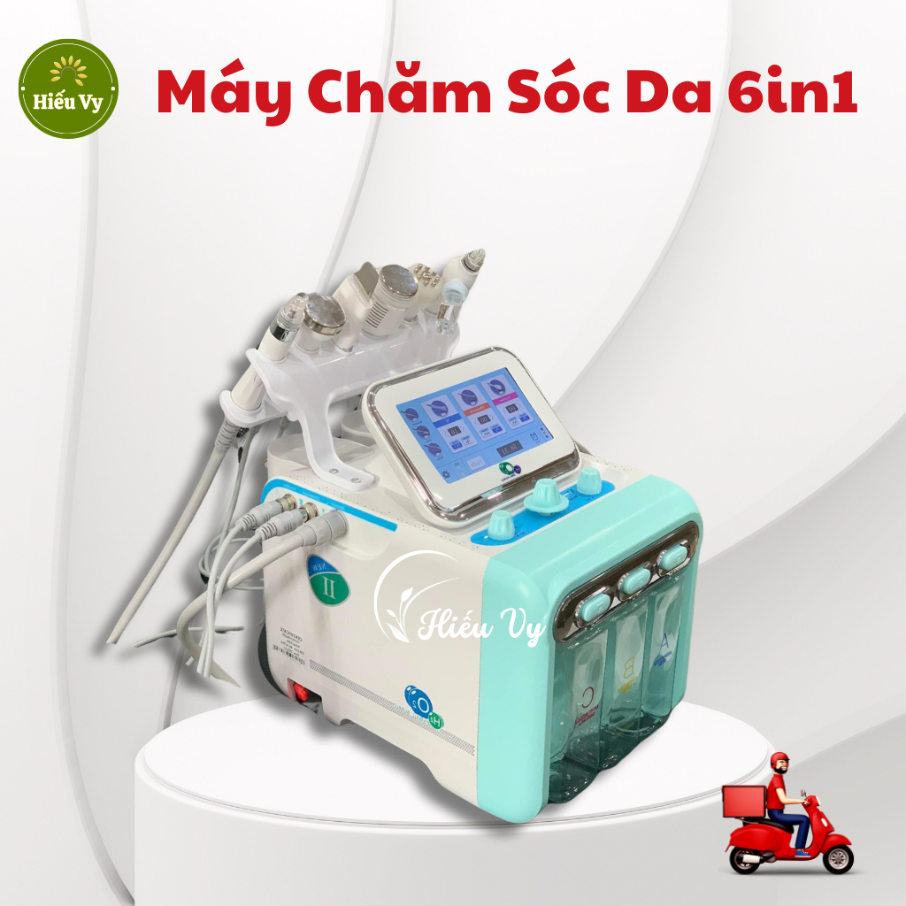 Máy chăm sóc da đa chức năng aqua 6in1 xanh cho spa | Máy aqua H2O2