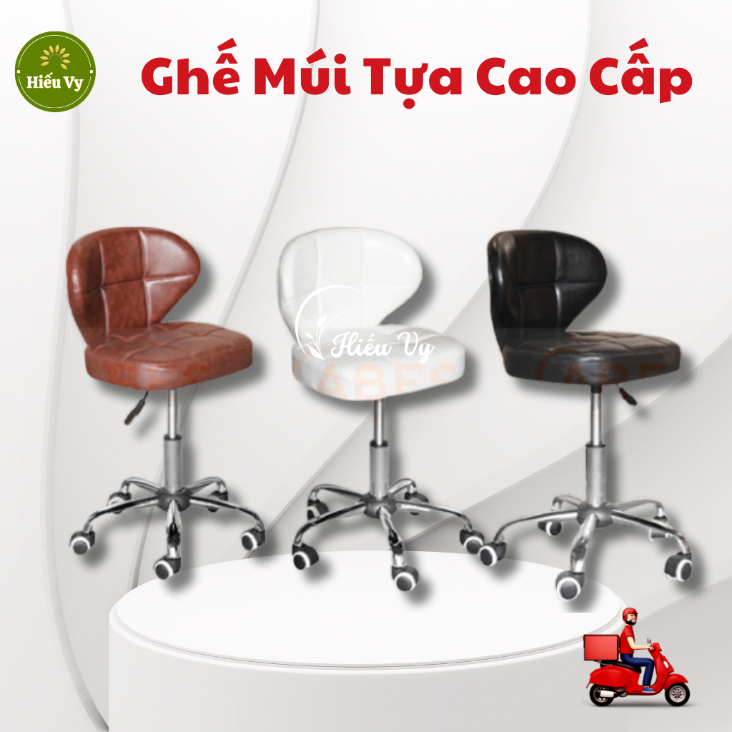 Ghế Tựa Spa Bọc Da Cao Cấp Xoay 360 Độ Nâng Hạ Chiều Cao. Ghế Cho Kĩ Thuật Viên
