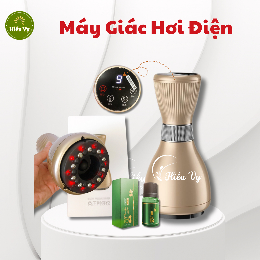 Máy giác hơi tích điện 9 cấp nhiệt + 9 cấp hút + 9 cấp xung điện sử dụng giác hơi, cạo gió