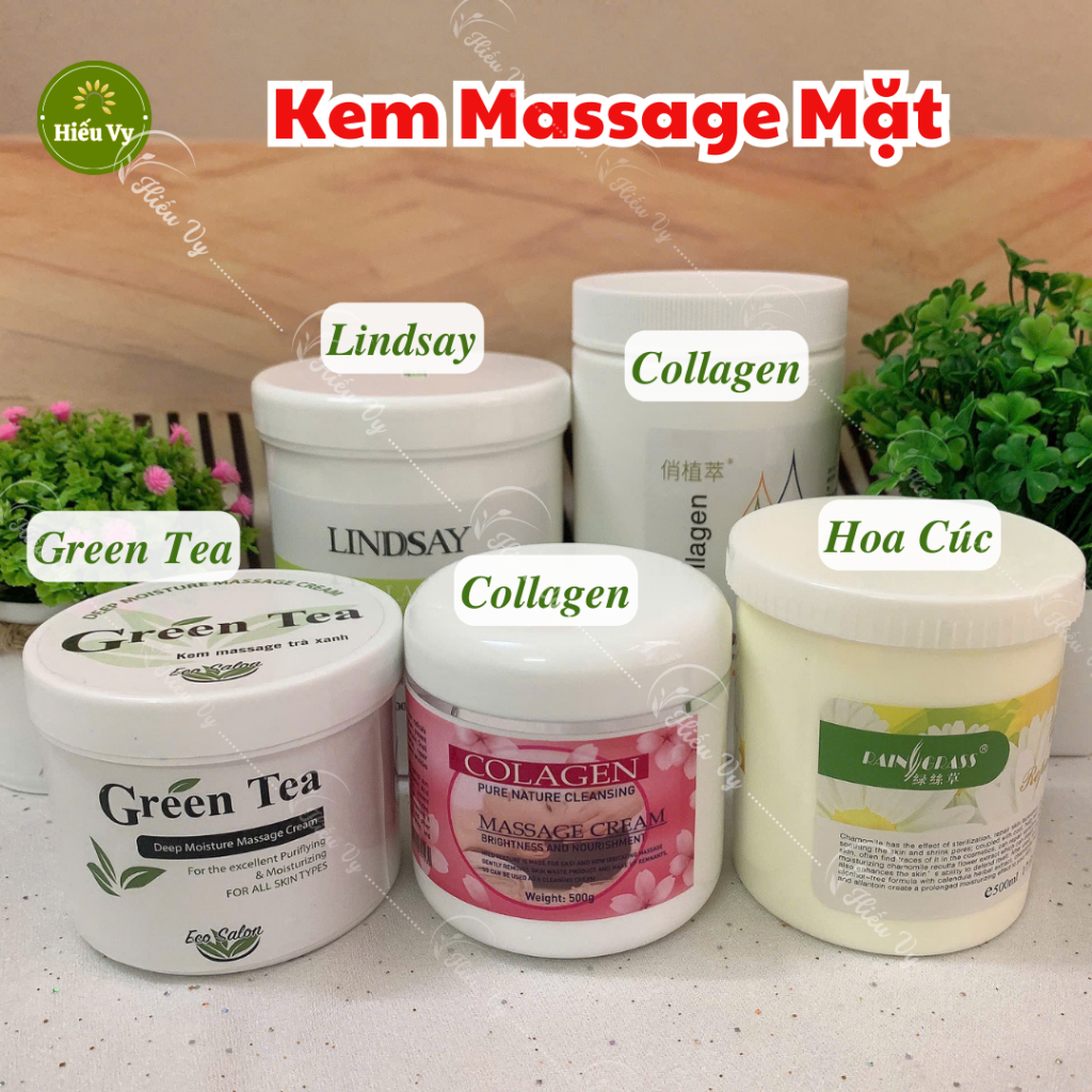 [Date 2026] Kem massage mặt hoa cúc 500g trơn, đầm tay, không bết rít cho spa | Kem matxa da mặt hoa cúc nội địa Trung