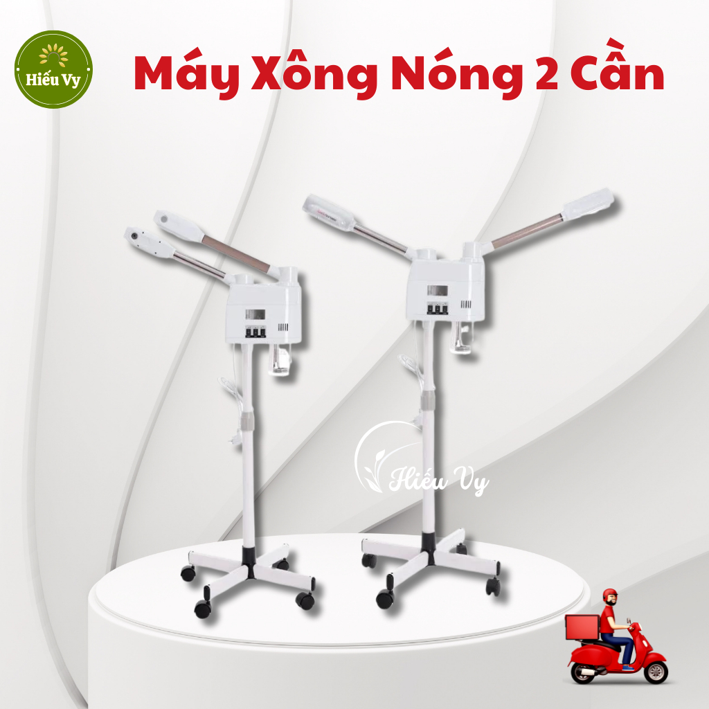 Máy xông hơi 2 cần nóng lạnh có đèn Ozone khử khuẩn | Máy xông mặt nóng lạnh 2 càng
