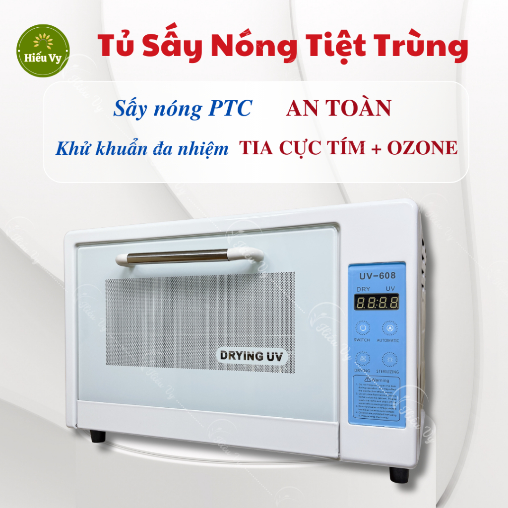 Tủ sấy nóng tiệt trùng UV-608 bảo hành 6 tháng, Tủ tiệt trùng sấy nóng dụng cụ spa, dụng cụ y tế, bình sữa bé