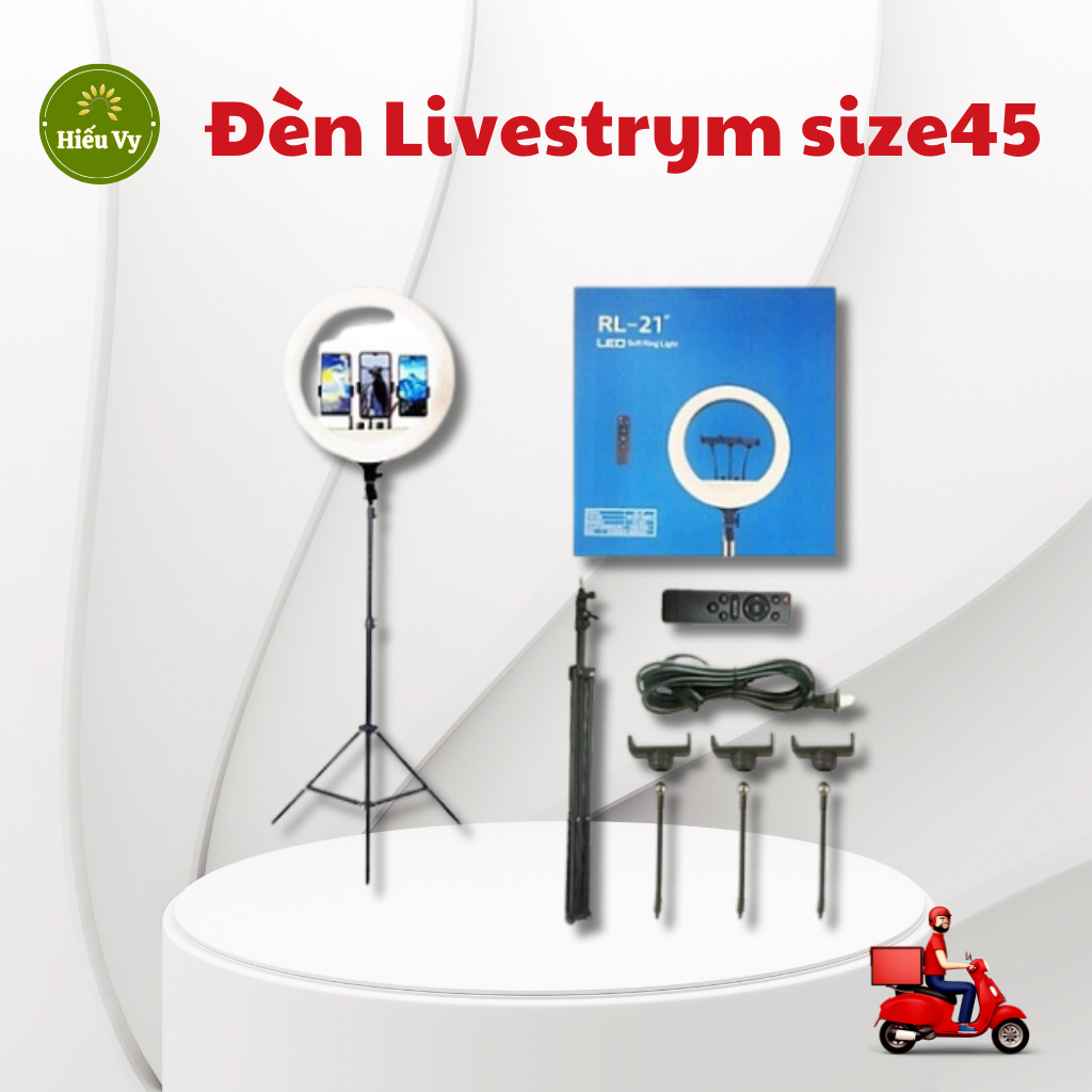 Đèn Livestream 45cm kèm 3 kẹp, điều khiển và chân | Đèn live 3 màu ánh sáng