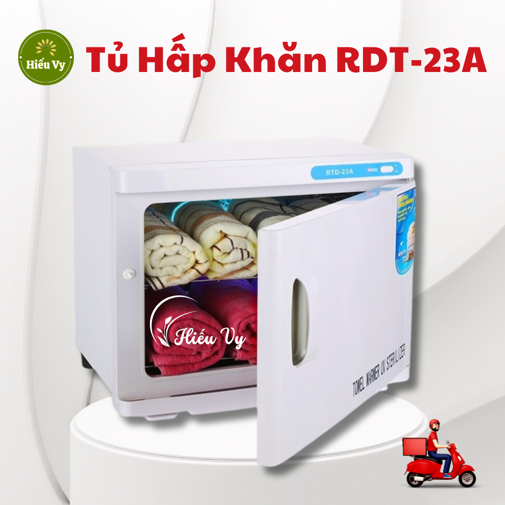 Tủ hấp nóng khăn, hấp đá, hấp bùn 23 lít RDT-23A 2 ngăn có đèn UV diệt khuẩn