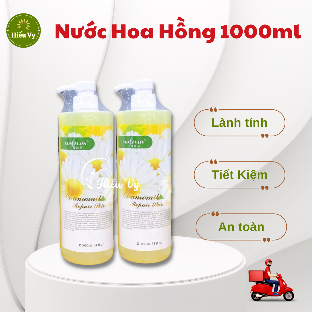 Nước hoa hồng hoa cúc 1000ml làm dịu da an toàn lành tính cho spa | Toner hoa cúc 1000ml cho spa