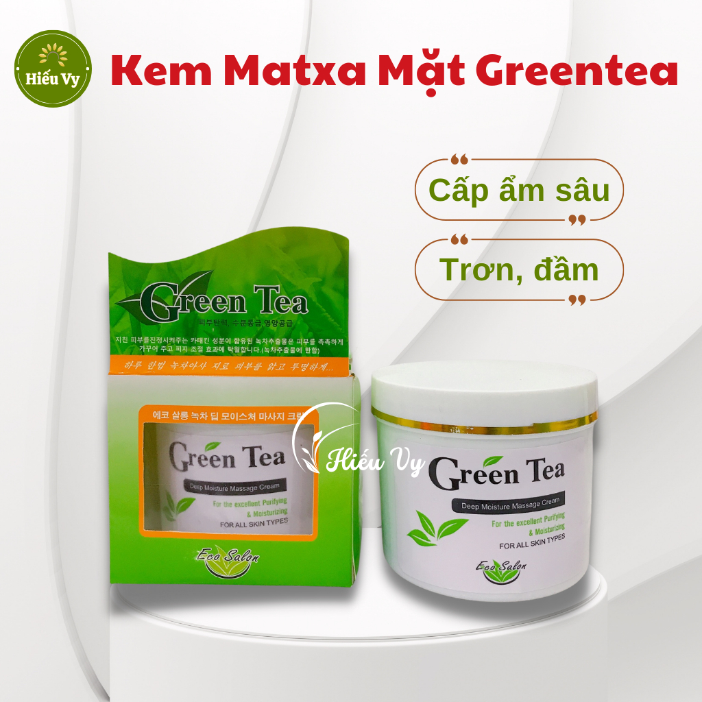 Kem massage mặt Trà Xanh Green Tea 450gam mátxa trơn tay, đầm tay, không bết rít và an toàn cho da mặt