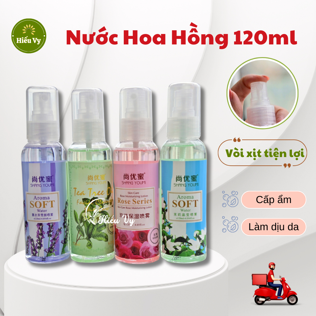 Nước hoa hồng Shang Youmi 120ml cấp ẩm và dưỡng sáng da dạng xịt tiện lợi | Toner cân bằng da