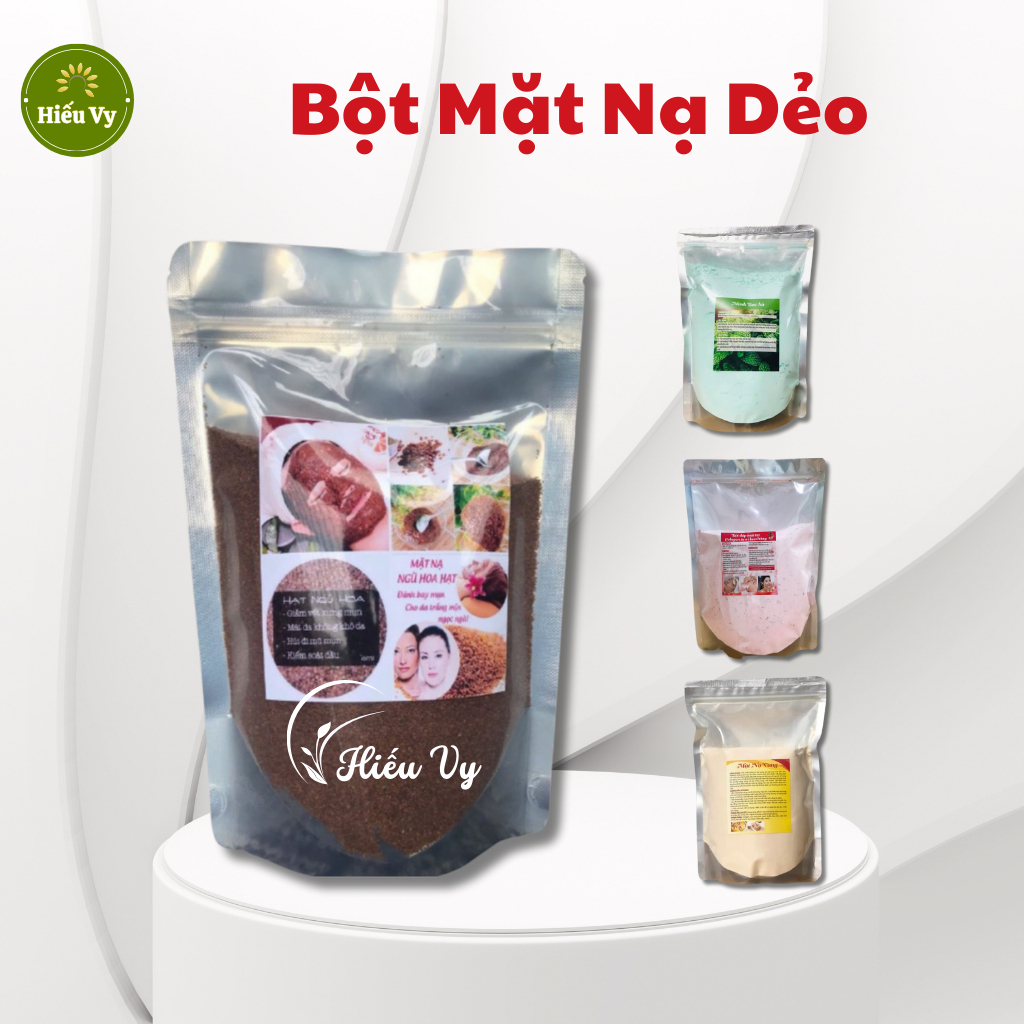 Bột Mặt Nạ Dẻo Vàng 24K, Bạc Hà, Hoa Hồng Collagen, Ngũ Hoa 100g/500g