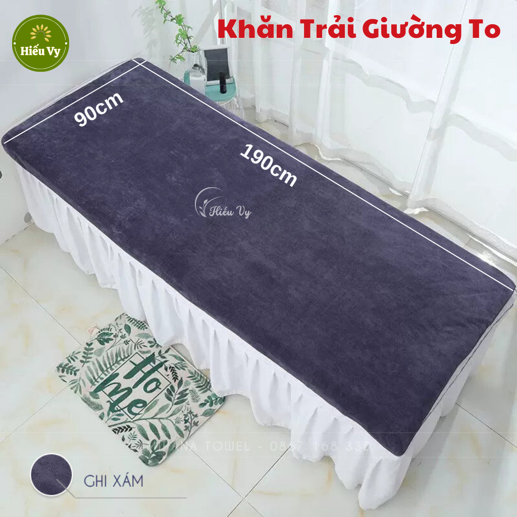 Khăn trải giường, đắp người 90*190cm Microfiber dành cho spa màu ghi xám
