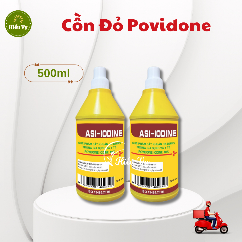 Cồn đỏ sát khuẩn Povidone Iodine 10% 500ml | Dung dịch sát khuẩn cồn vàng Povidone