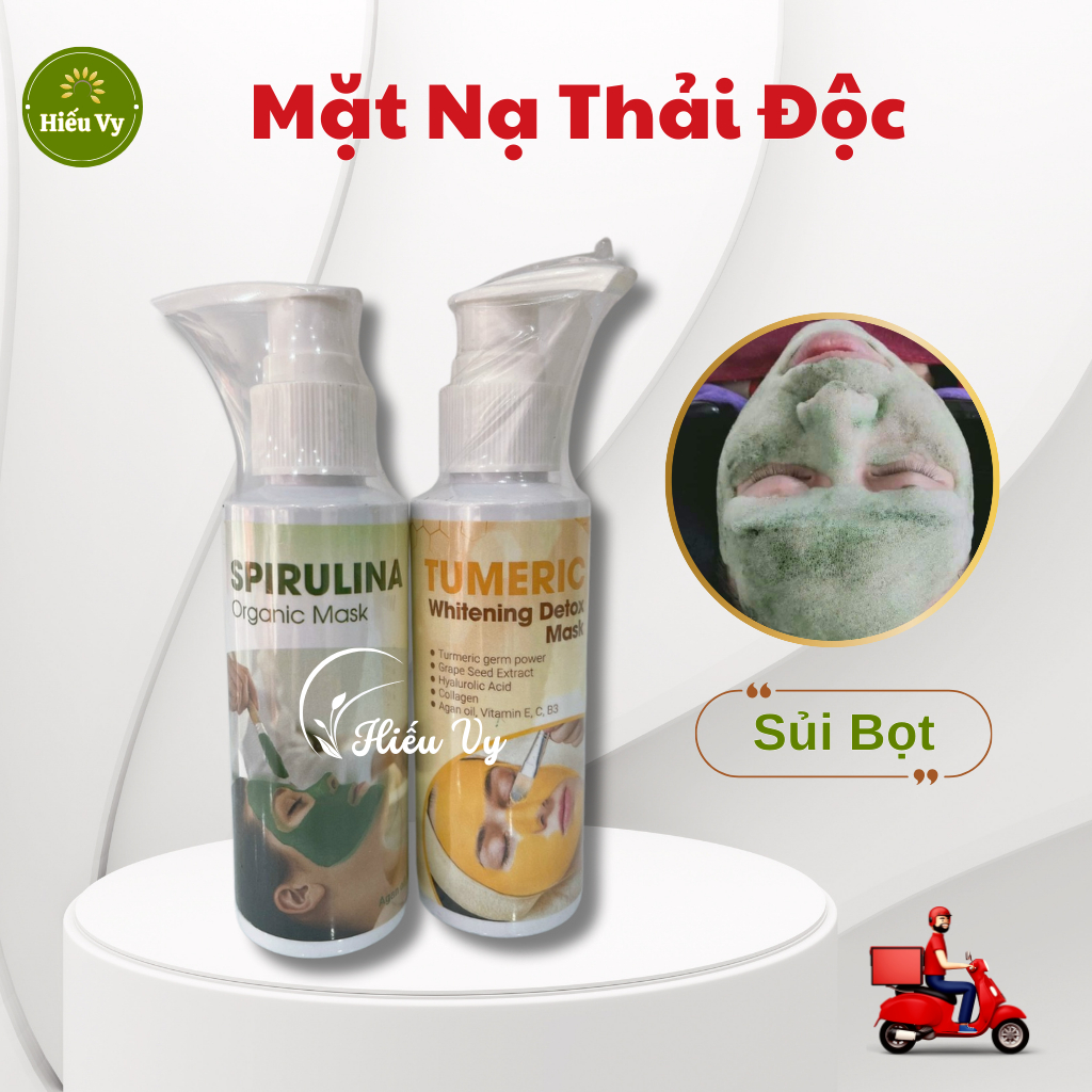 Mặt nạ thải độc sủi bọt Tảo và Nghệ 150ml an toàn cho mọi làn da