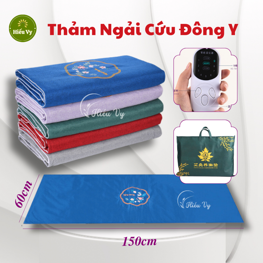 Thảm ngải cứu đông y Trung Hoa 60*150cm sưởi ấm, điều trị đau mỏi vai gáy xương khớp | Đệm sưởi điện ngải cứu đông y