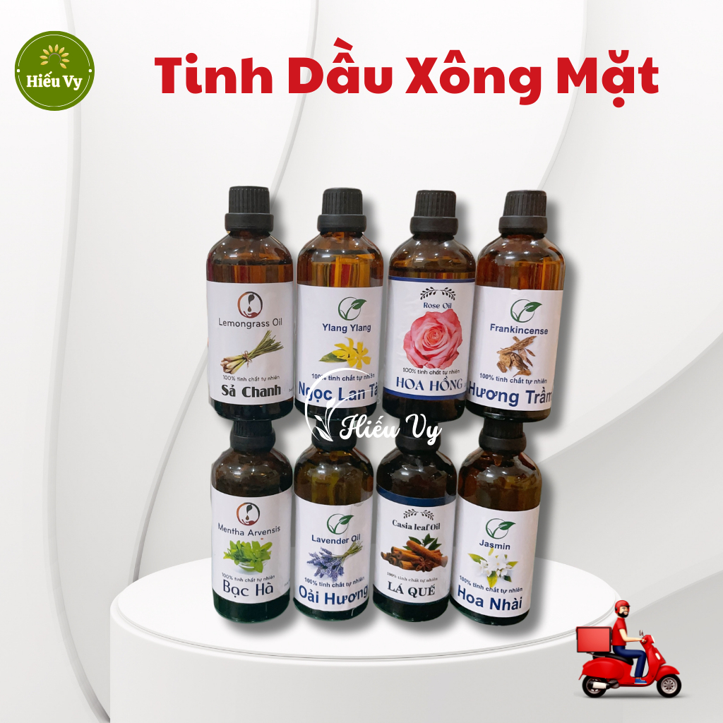 Tinh Dầu Xông Phòng, Xông Mặt 100ml Thiên Nhiên| Tinh Dầu Sả Chanh, Bạc Hà, Hoa Hồng, Oải Hương, Hoa Nhài