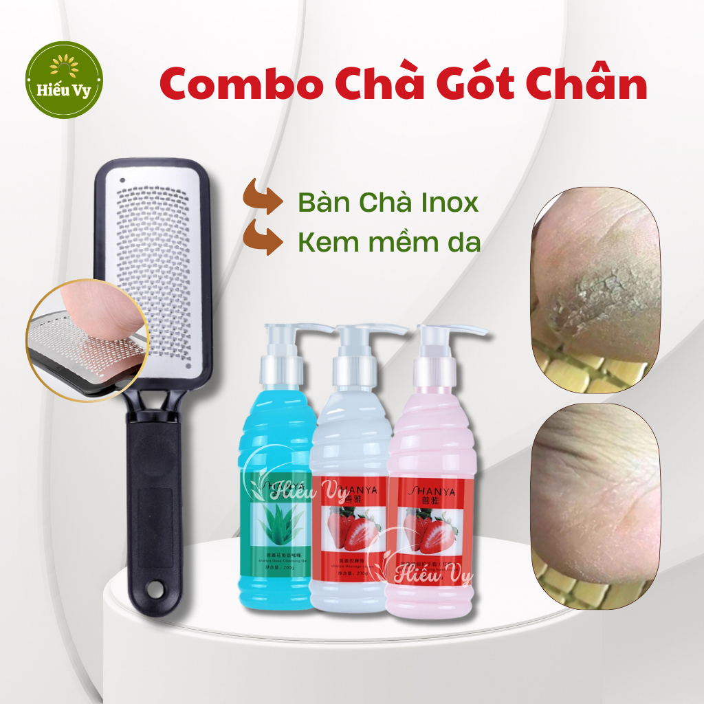 Bàn Chà Gót Chân inox + Kem Làm Mềm Da Chân Cho Tiệm Nail & Cá Nhân, Bàn Chà Gót Chân Bị Nứt Tẩy Tế Bào Chết