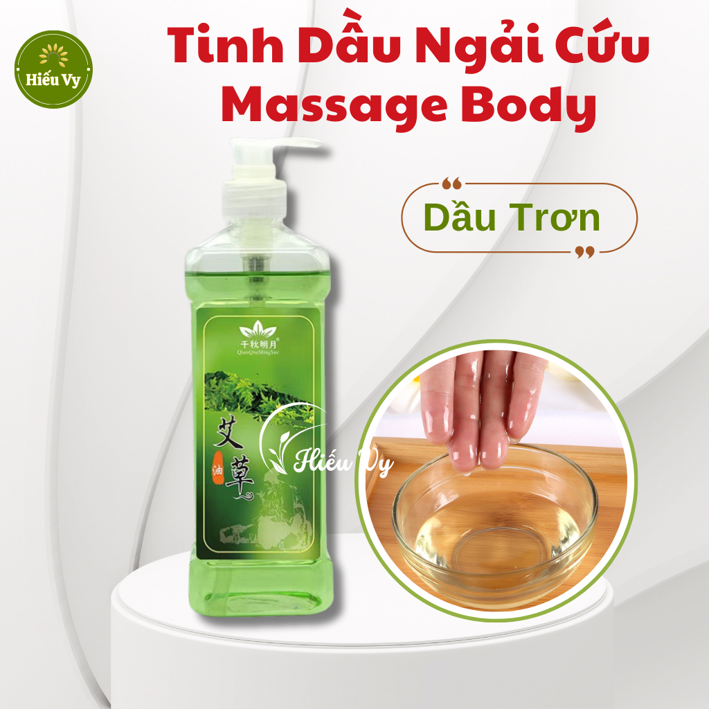 Dầu massage Body trơn Ngải Cứu 500ml/750ml an toàn lành tính, không bết rít