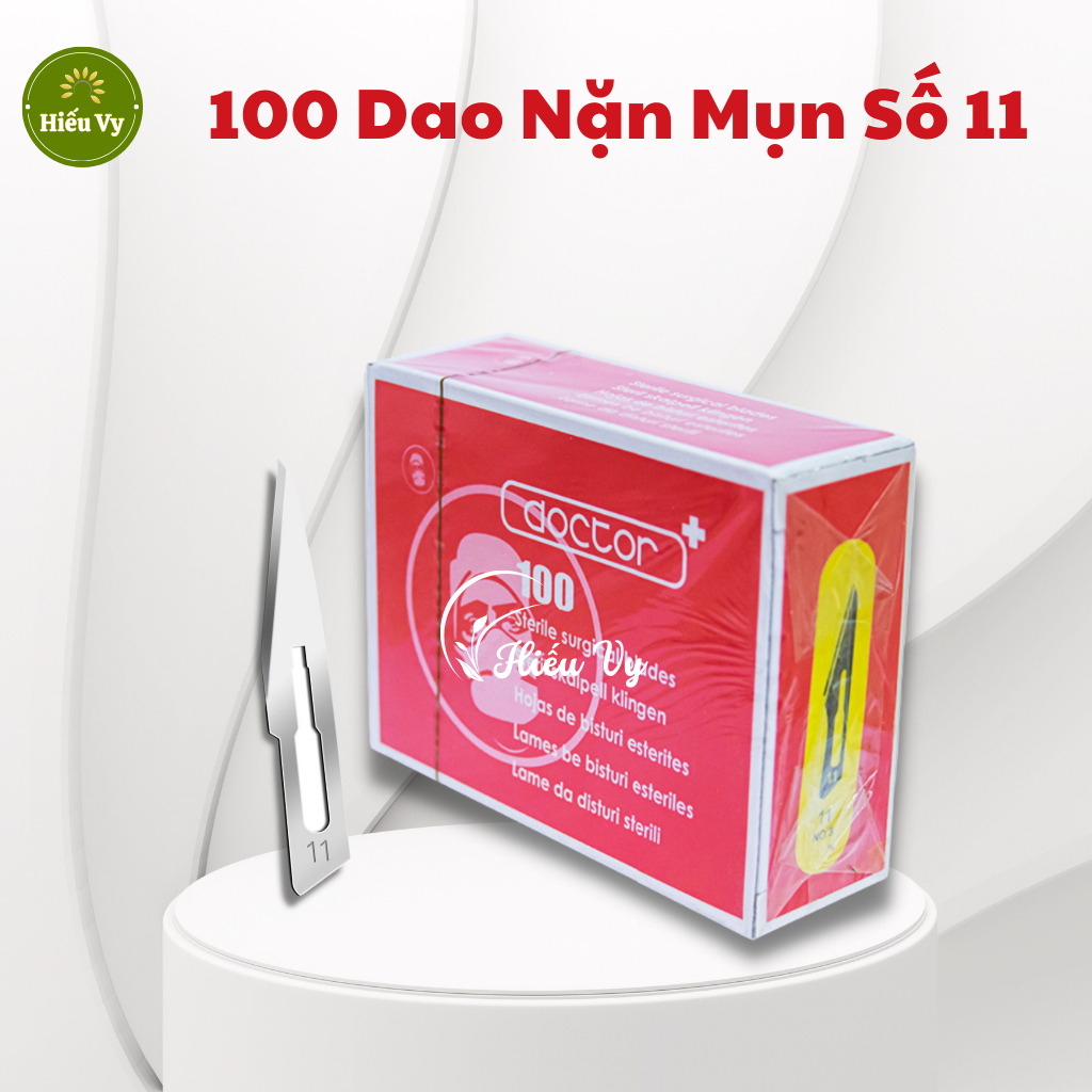 Hộp 100 dao nặn mụn, dao mổ y tế số 11 sắc bén