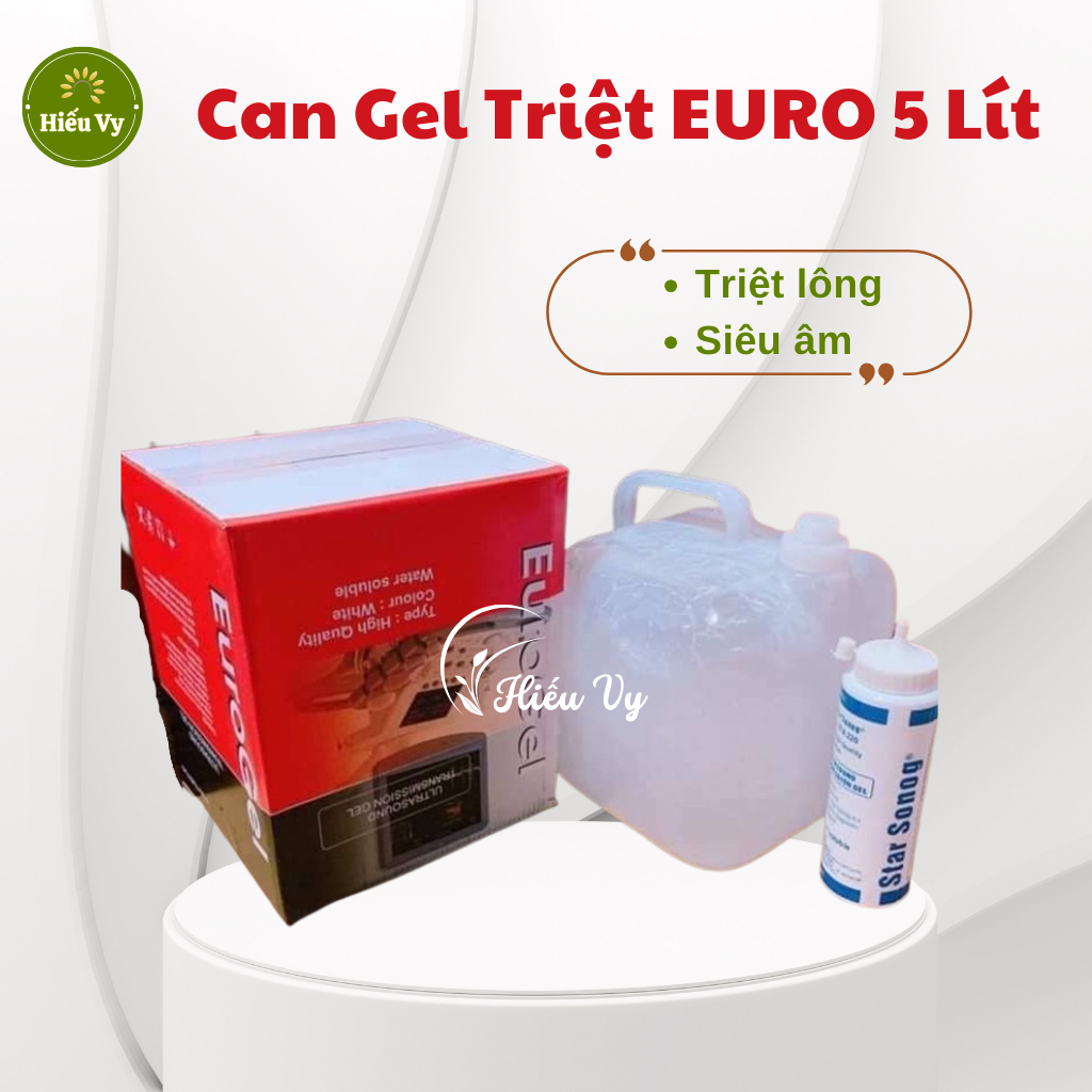 Can gel triệt lông, gel siêu âm Euro 5 lít kèm chai chiết