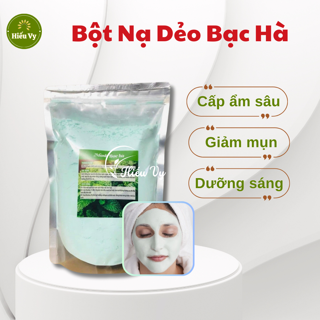 Bột mặt nạ dẻo Bạc Hà Collagen cấp ẩm, giảm mụn, dưỡng sáng da