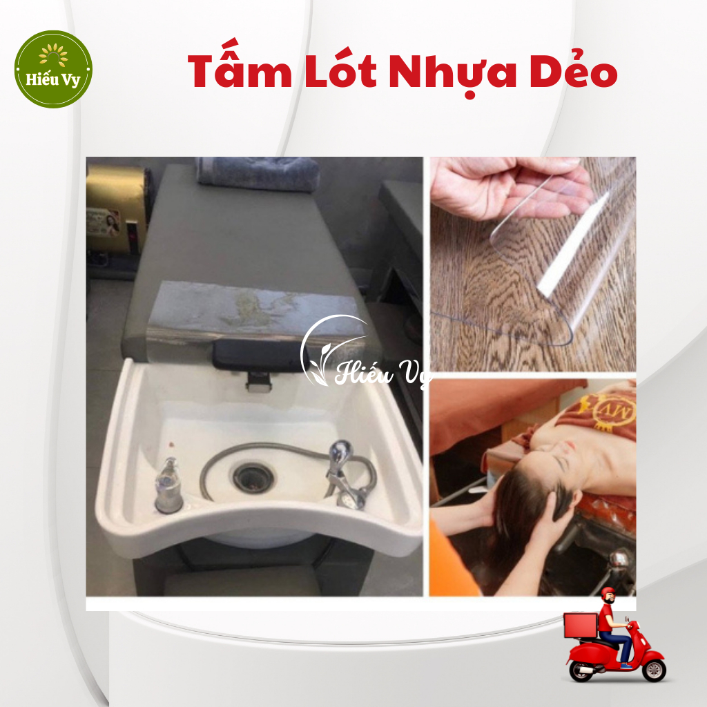 Tấm lót nhựa dẻo trải giường gội đầu, giường spa, tắm trắng, massage loại dày 0.3mm đủ kích thước