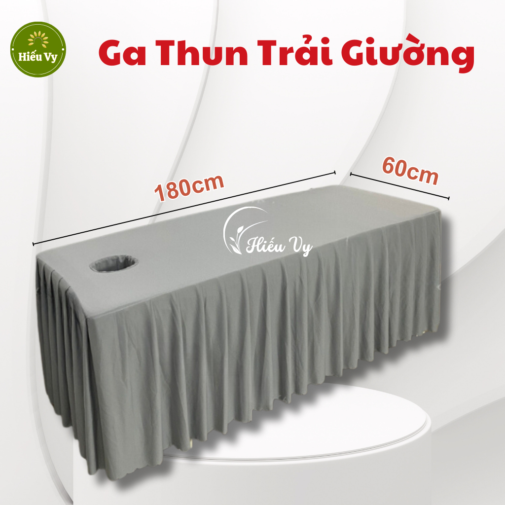 Ga giường spa, giường nối mi, giường phun xăm chất thun đẹp 60x1m8 khoét lỗ sẵn